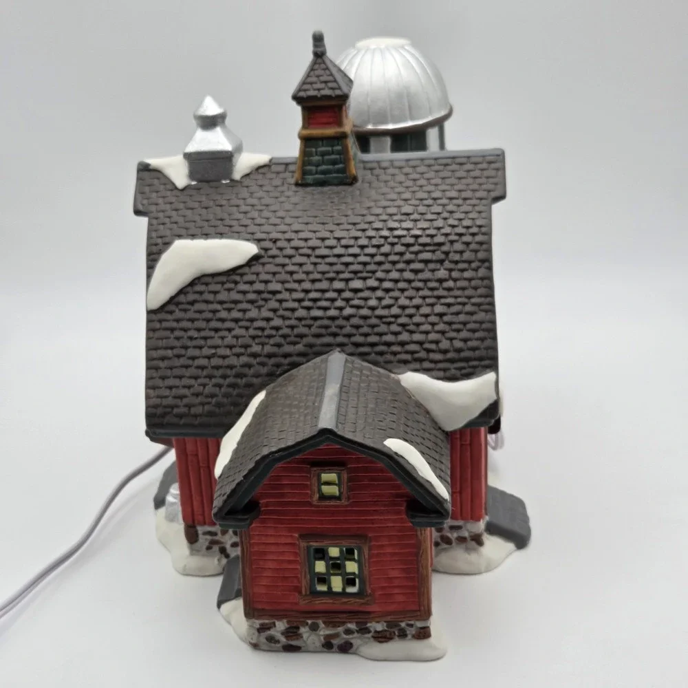 Vintage Dicken's Village O'Well Heartland Valley Village Red Barn With Silo  NEW